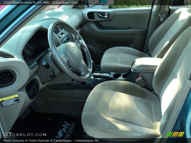 Crystal Blue / Gray 2003 Hyundai Santa Fe GLS 4WD