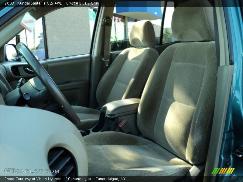 Crystal Blue / Gray 2003 Hyundai Santa Fe GLS 4WD