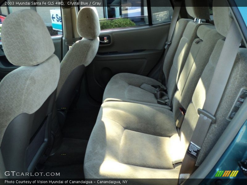 Crystal Blue / Gray 2003 Hyundai Santa Fe GLS 4WD