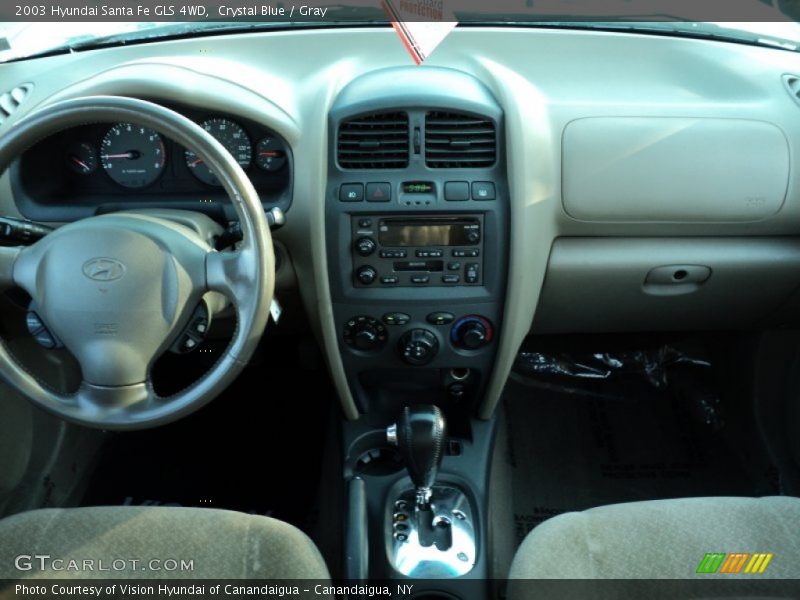 Crystal Blue / Gray 2003 Hyundai Santa Fe GLS 4WD