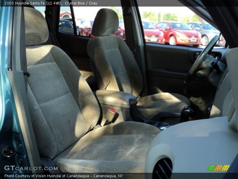 Crystal Blue / Gray 2003 Hyundai Santa Fe GLS 4WD