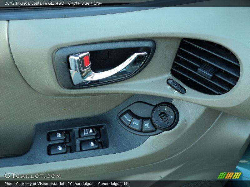 Crystal Blue / Gray 2003 Hyundai Santa Fe GLS 4WD