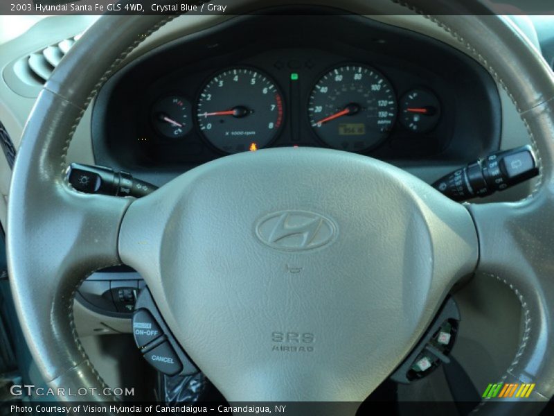 Crystal Blue / Gray 2003 Hyundai Santa Fe GLS 4WD