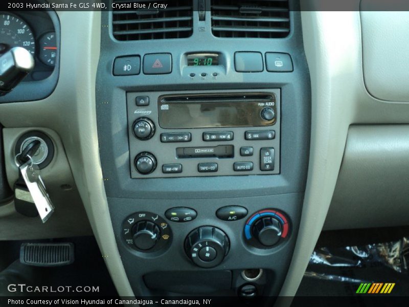 Crystal Blue / Gray 2003 Hyundai Santa Fe GLS 4WD