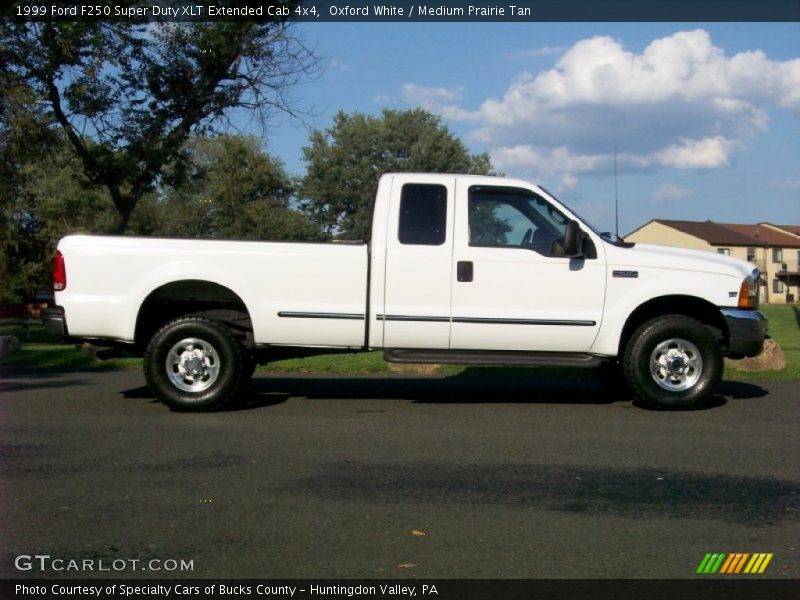 Oxford White / Medium Prairie Tan 1999 Ford F250 Super Duty XLT Extended Cab 4x4