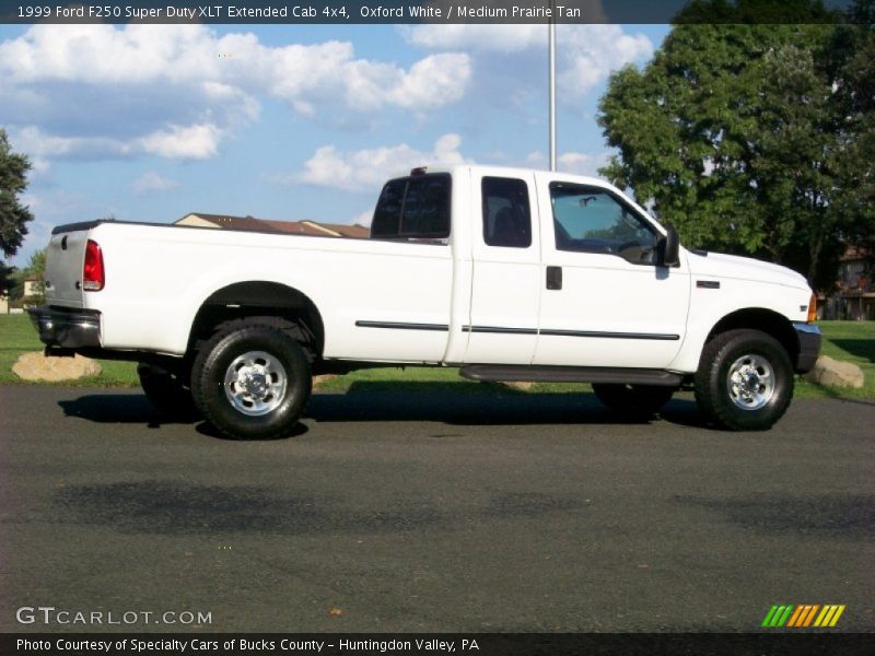 Oxford White / Medium Prairie Tan 1999 Ford F250 Super Duty XLT Extended Cab 4x4
