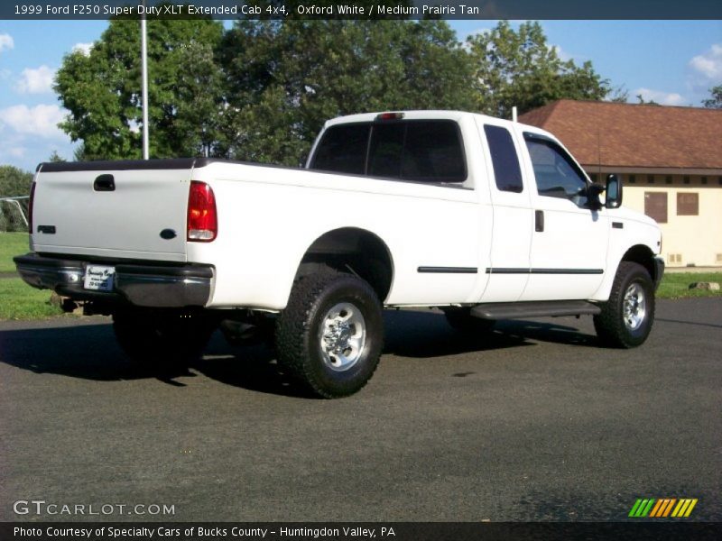 Oxford White / Medium Prairie Tan 1999 Ford F250 Super Duty XLT Extended Cab 4x4
