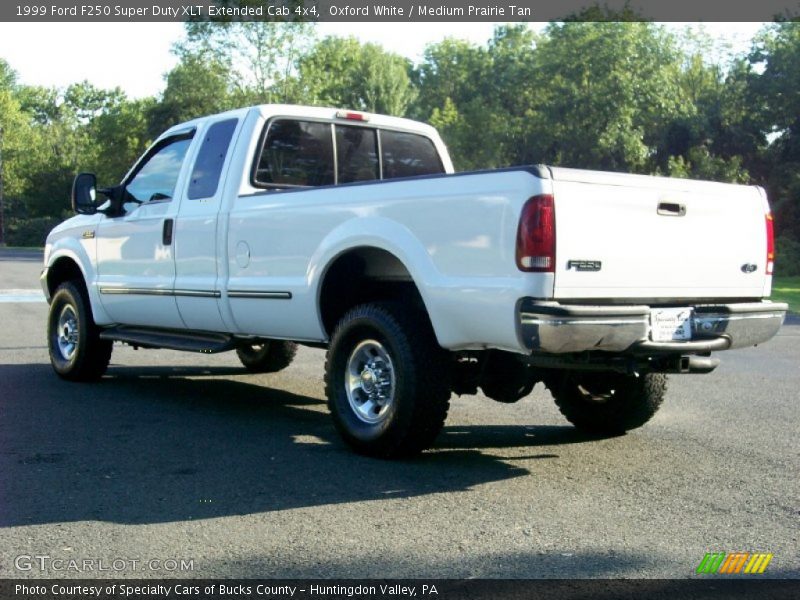 Oxford White / Medium Prairie Tan 1999 Ford F250 Super Duty XLT Extended Cab 4x4