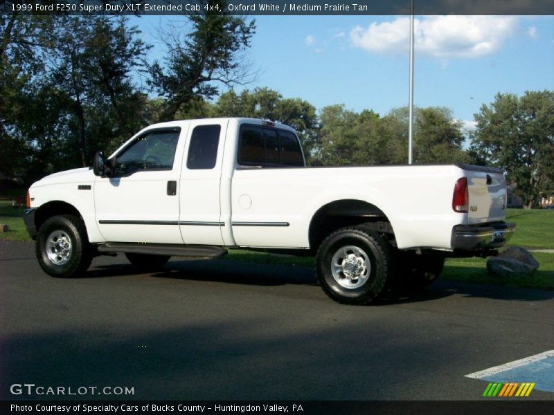 Oxford White / Medium Prairie Tan 1999 Ford F250 Super Duty XLT Extended Cab 4x4