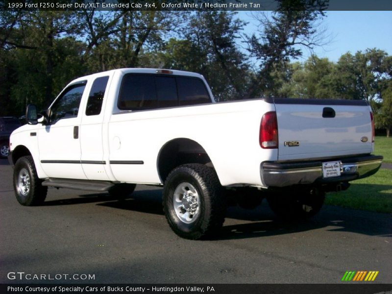 Oxford White / Medium Prairie Tan 1999 Ford F250 Super Duty XLT Extended Cab 4x4