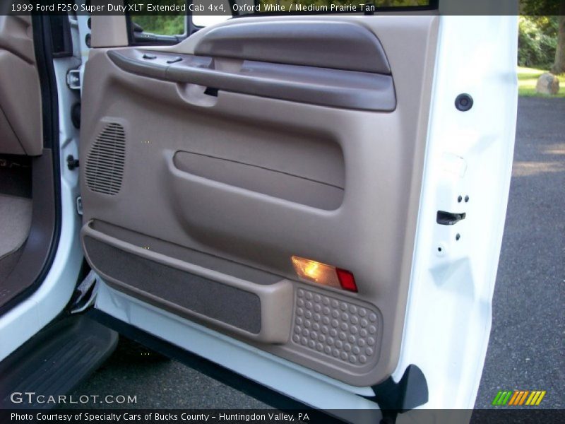 Oxford White / Medium Prairie Tan 1999 Ford F250 Super Duty XLT Extended Cab 4x4