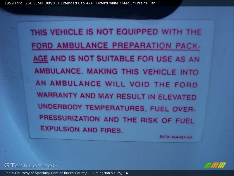 Oxford White / Medium Prairie Tan 1999 Ford F250 Super Duty XLT Extended Cab 4x4