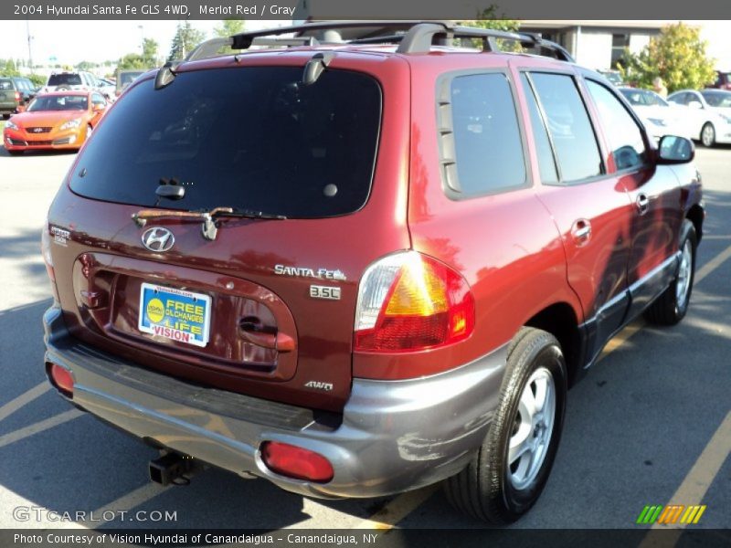 Merlot Red / Gray 2004 Hyundai Santa Fe GLS 4WD
