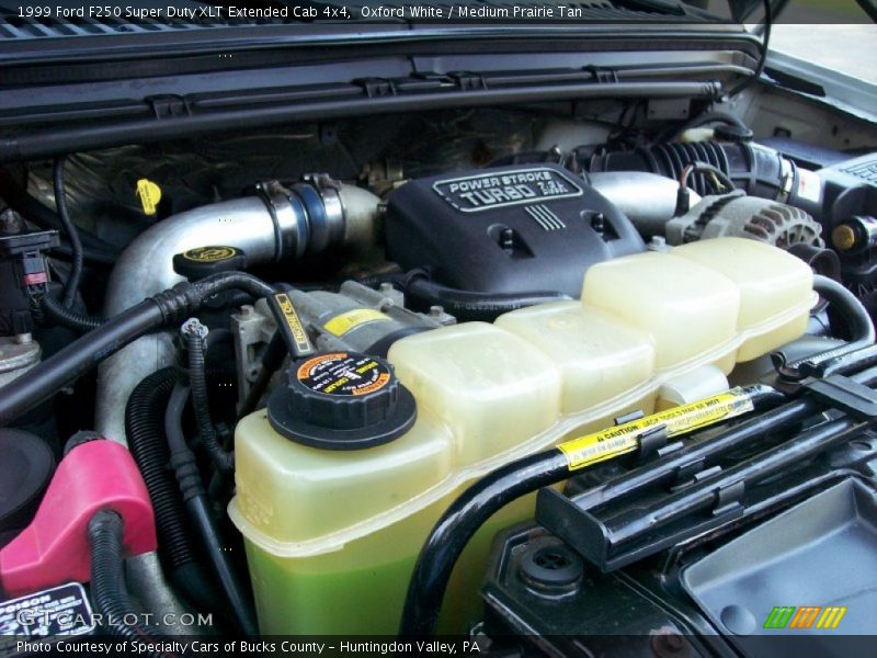Oxford White / Medium Prairie Tan 1999 Ford F250 Super Duty XLT Extended Cab 4x4