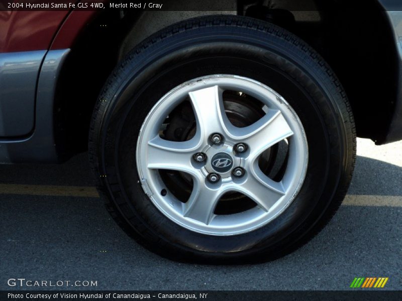 Merlot Red / Gray 2004 Hyundai Santa Fe GLS 4WD
