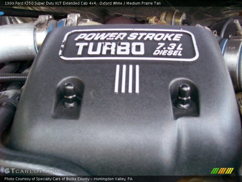Oxford White / Medium Prairie Tan 1999 Ford F250 Super Duty XLT Extended Cab 4x4