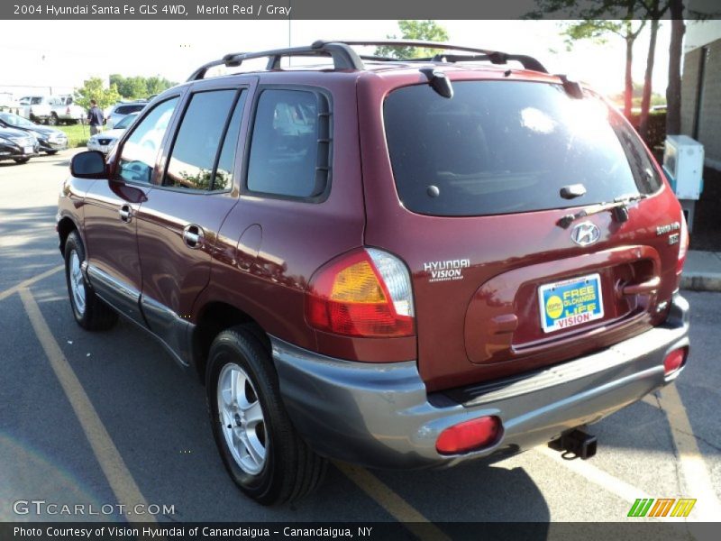 Merlot Red / Gray 2004 Hyundai Santa Fe GLS 4WD