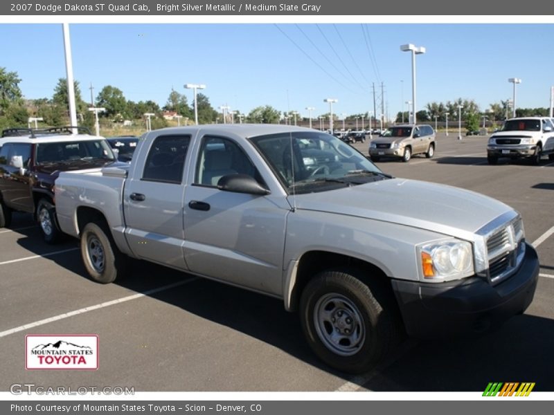 Bright Silver Metallic / Medium Slate Gray 2007 Dodge Dakota ST Quad Cab