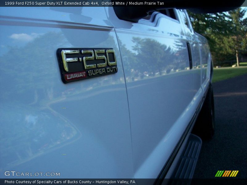 Oxford White / Medium Prairie Tan 1999 Ford F250 Super Duty XLT Extended Cab 4x4
