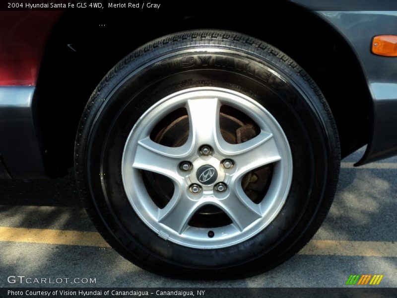 Merlot Red / Gray 2004 Hyundai Santa Fe GLS 4WD