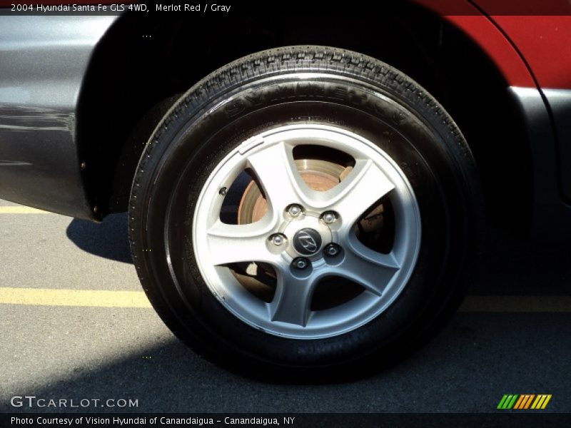 Merlot Red / Gray 2004 Hyundai Santa Fe GLS 4WD