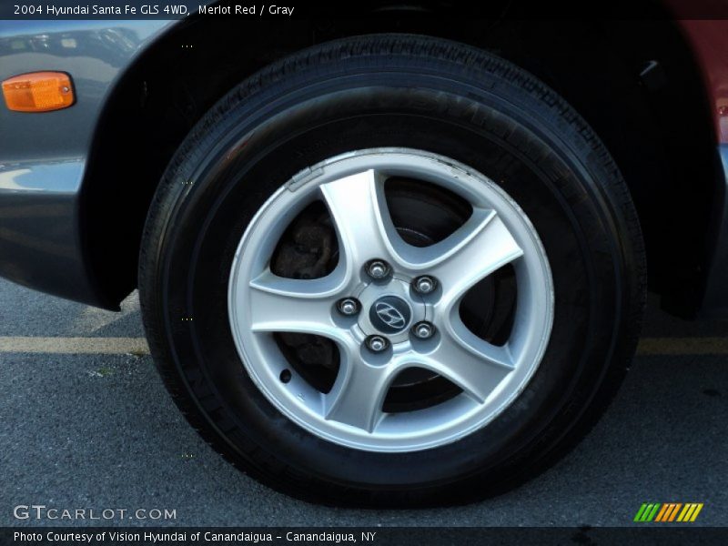 Merlot Red / Gray 2004 Hyundai Santa Fe GLS 4WD