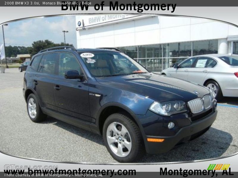 Monaco Blue Metallic / Beige 2008 BMW X3 3.0si