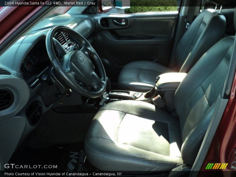 Merlot Red / Gray 2004 Hyundai Santa Fe GLS 4WD