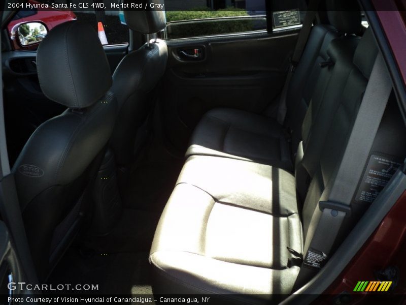 Merlot Red / Gray 2004 Hyundai Santa Fe GLS 4WD