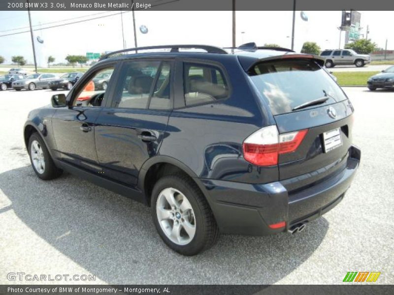 Monaco Blue Metallic / Beige 2008 BMW X3 3.0si