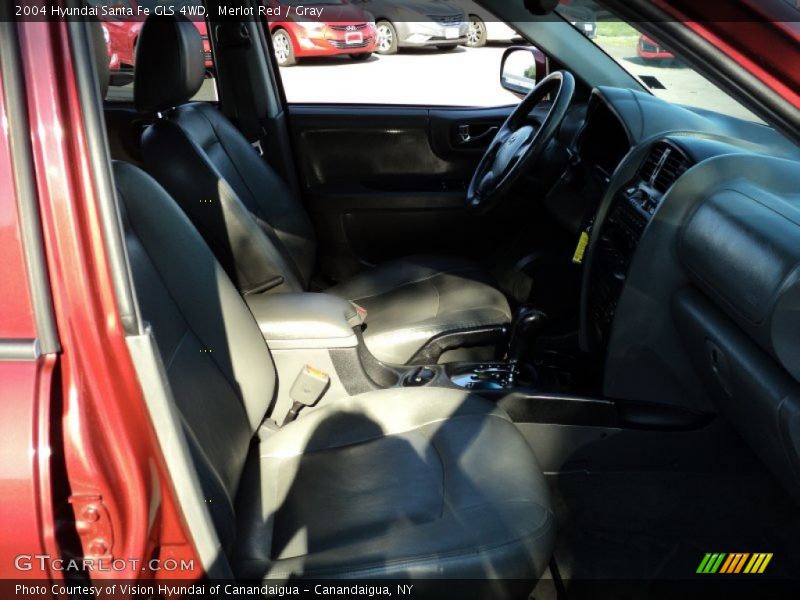 Merlot Red / Gray 2004 Hyundai Santa Fe GLS 4WD