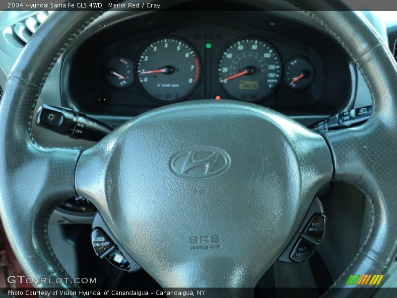 Merlot Red / Gray 2004 Hyundai Santa Fe GLS 4WD