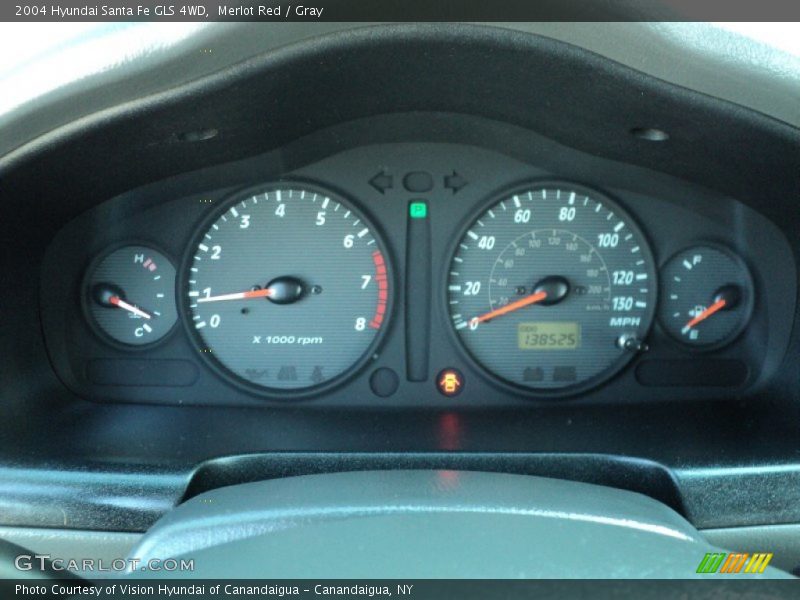 Merlot Red / Gray 2004 Hyundai Santa Fe GLS 4WD