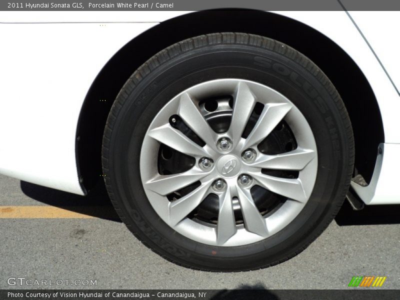 Porcelain White Pearl / Camel 2011 Hyundai Sonata GLS