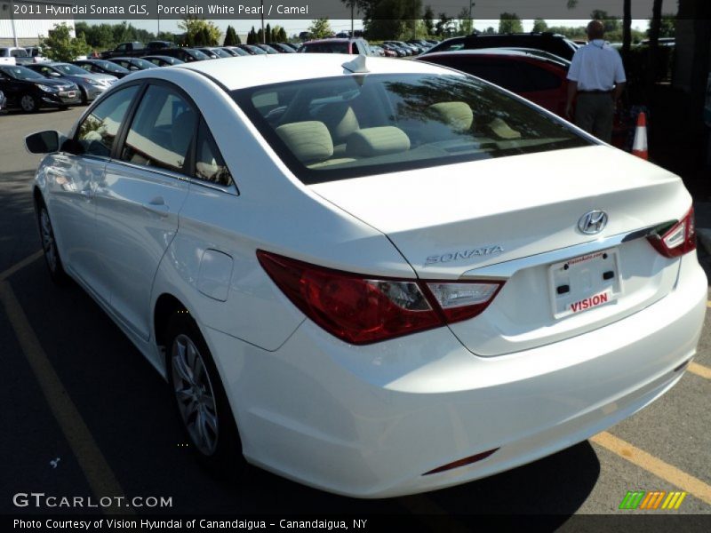 Porcelain White Pearl / Camel 2011 Hyundai Sonata GLS