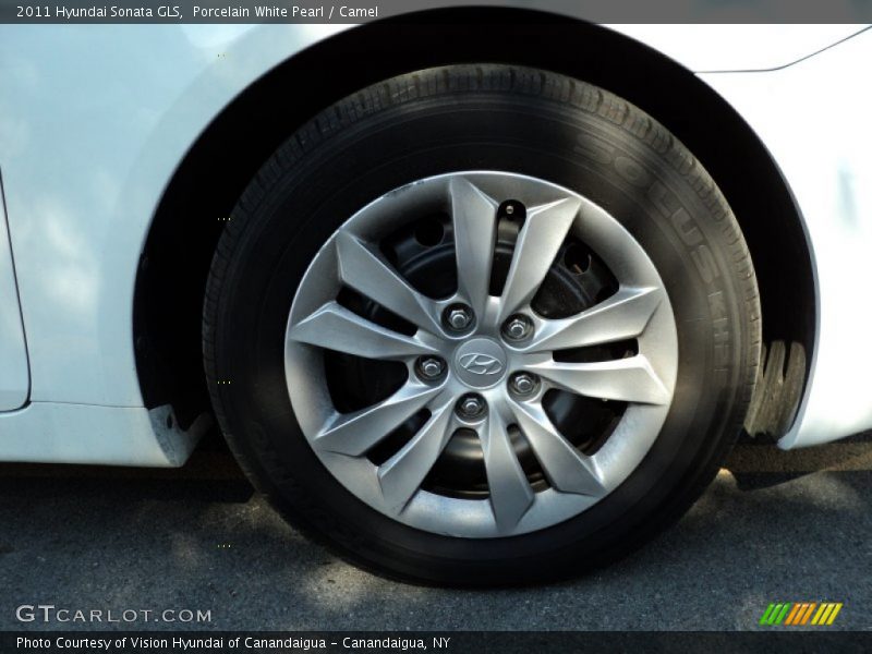 Porcelain White Pearl / Camel 2011 Hyundai Sonata GLS