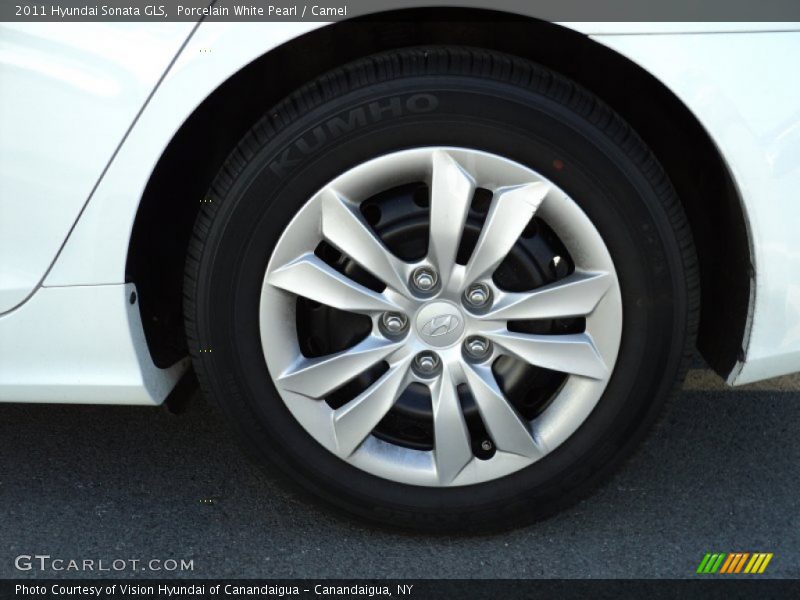 Porcelain White Pearl / Camel 2011 Hyundai Sonata GLS