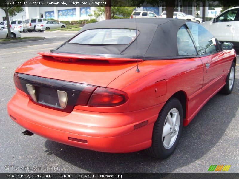 Bright Red / Graphite 1998 Pontiac Sunfire SE Convertible