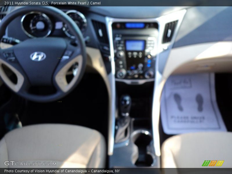 Porcelain White Pearl / Camel 2011 Hyundai Sonata GLS