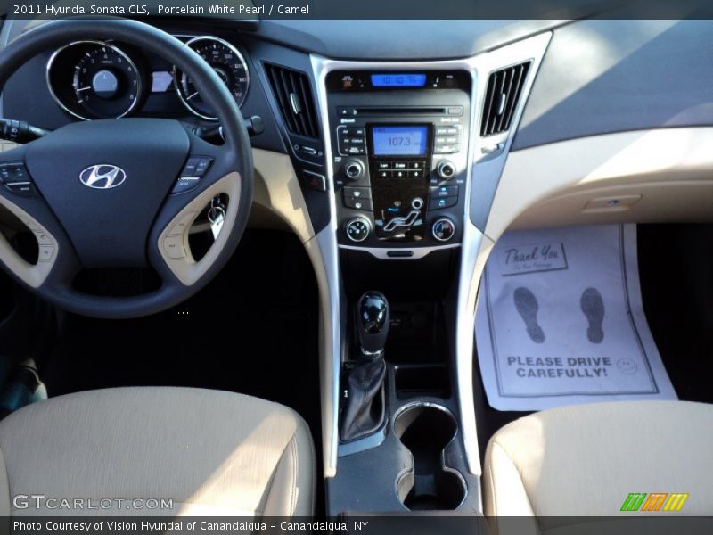 Porcelain White Pearl / Camel 2011 Hyundai Sonata GLS