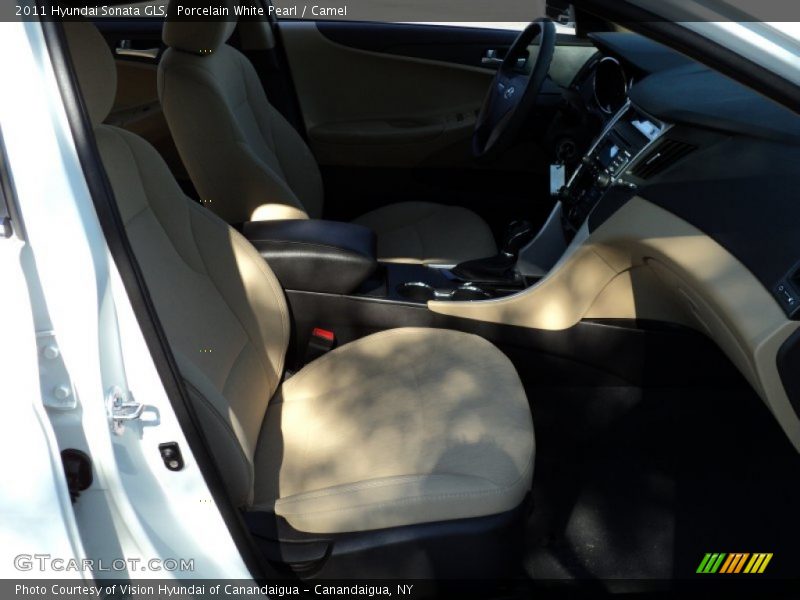 Porcelain White Pearl / Camel 2011 Hyundai Sonata GLS