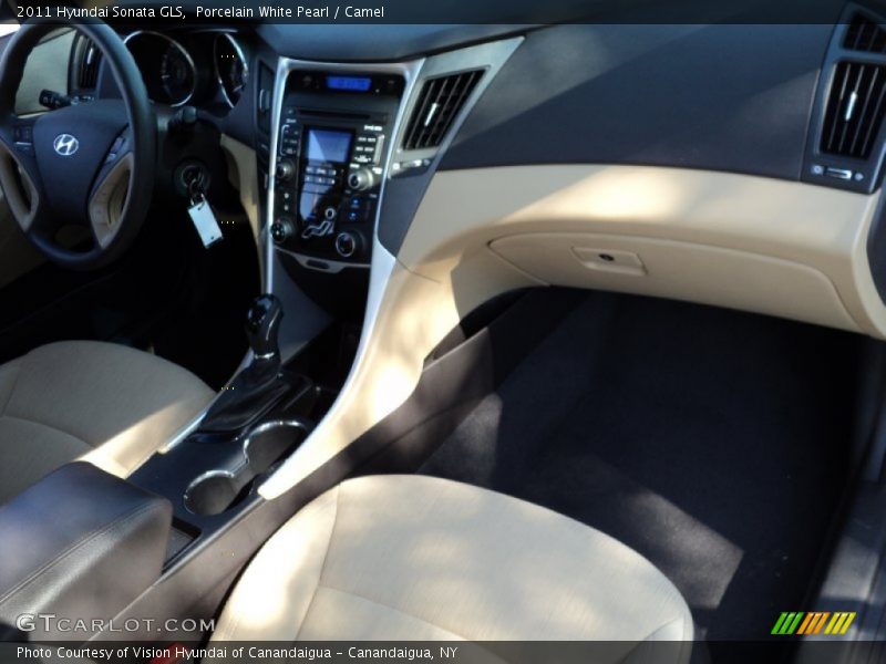 Porcelain White Pearl / Camel 2011 Hyundai Sonata GLS