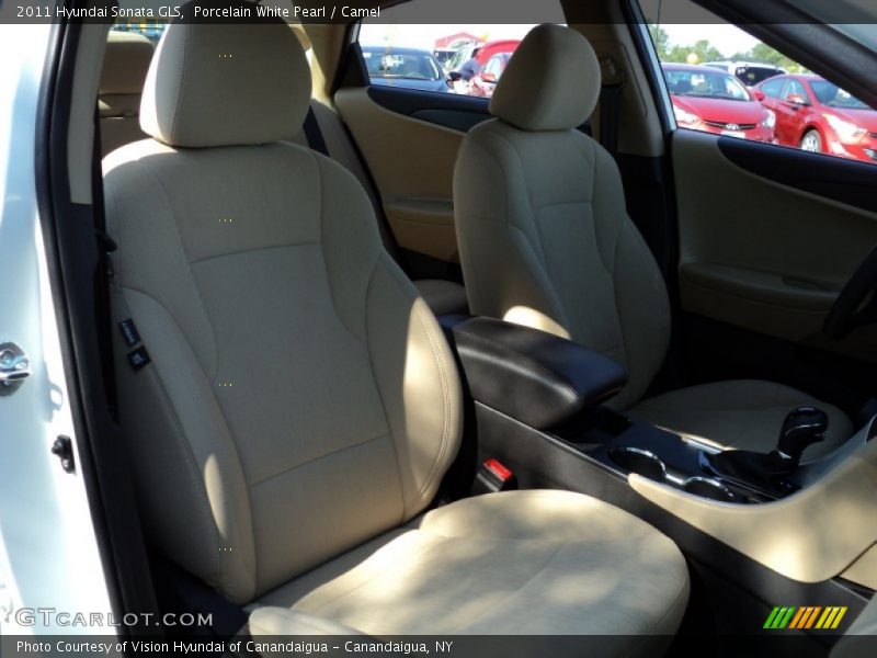 Porcelain White Pearl / Camel 2011 Hyundai Sonata GLS