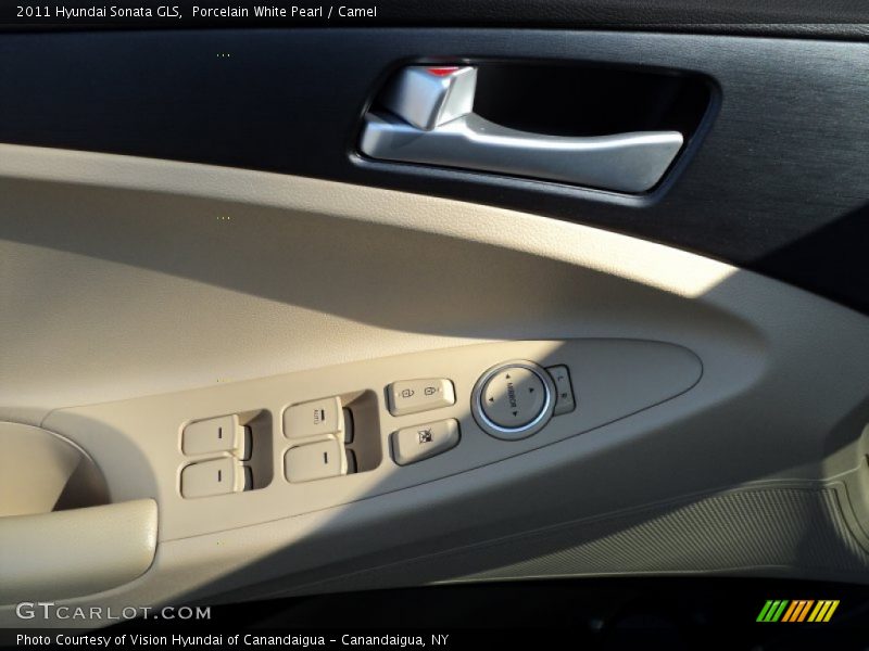 Porcelain White Pearl / Camel 2011 Hyundai Sonata GLS