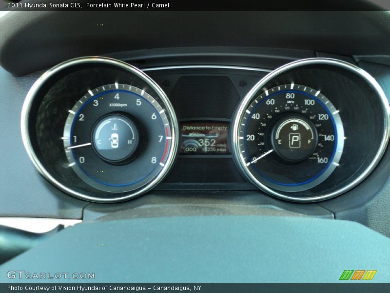 Porcelain White Pearl / Camel 2011 Hyundai Sonata GLS