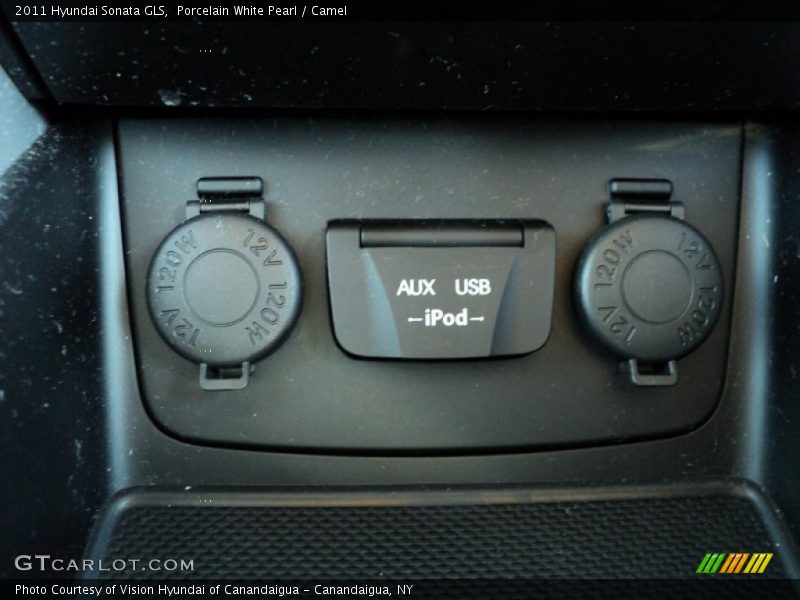 Porcelain White Pearl / Camel 2011 Hyundai Sonata GLS