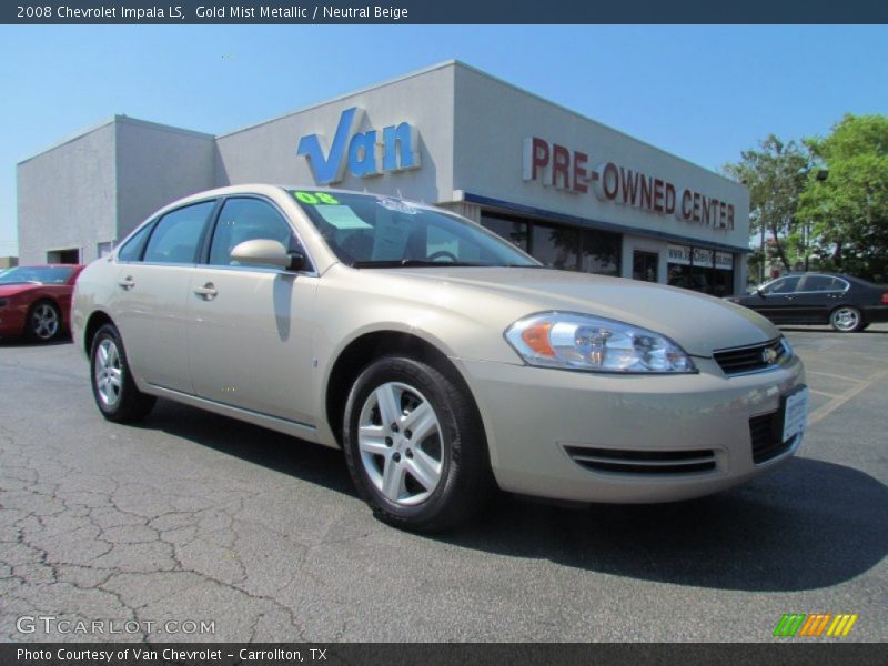 Gold Mist Metallic / Neutral Beige 2008 Chevrolet Impala LS