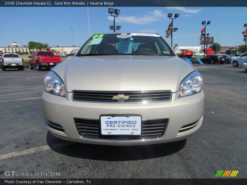 Gold Mist Metallic / Neutral Beige 2008 Chevrolet Impala LS