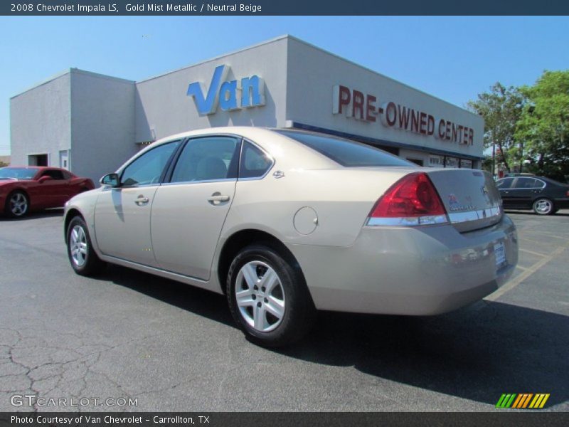 Gold Mist Metallic / Neutral Beige 2008 Chevrolet Impala LS