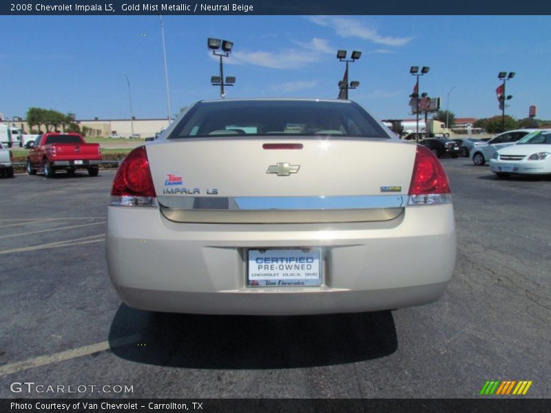 Gold Mist Metallic / Neutral Beige 2008 Chevrolet Impala LS